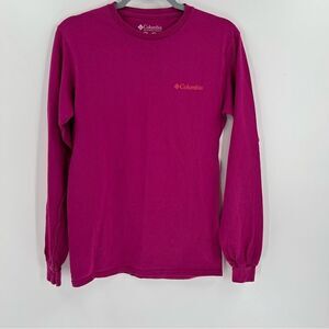Men's Columbia Sportswear Graphic Pink Long Sleeve Brand Logo Tee Small